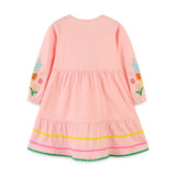 Adorable Floral Embroidered Dress: A Sweet Round Neck Princess Dress For Girls - MyKids-USA™