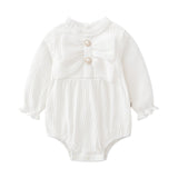 Baby Solid Color Big Bow Patched Design Beautiful Princess Onesies - MyKids-USA™