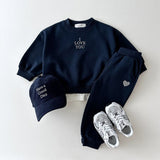 Autumn Kids Unisex Casual Letters Pattern Long Sleeves Top Pullover and Pants Clothing Set - MyKids-USA™