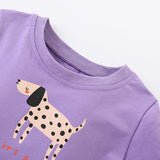 Summer Arrival Animals Cartoon Pattern Short Sleeves Dress for Stylish Girls - MyKids-USA™