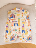 New Arrival Summer Baby Kids Unisex Cartoon Pattern Turn-Down Collar Sleeveless Romper - MyKids-USA™