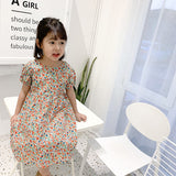 Best Selling Summer Baby Kids Girls Dense Floral Pattern Short Sleeves Dress - MyKids-USA™