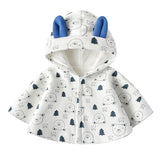 Kids Cartoon Bear Print 3D Animal Ear Patched Design Snap Button Cute Shawls - MyKids-USA™