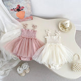 Summer Arrival Baby Girls Cute Solid Color Pleated Sleeveless Dress Design Strap Onesies