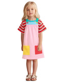 Arrival Summer Baby Girls Short Sleeves Simple Striped Top and Color Patchwork Sleeveless Dress - MyKids-USA™