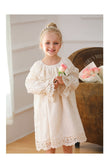 Arrival Lace Trim Design Autumn Girls Long Puff Sleeves Dress