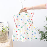 Baby Girl Heart Print Ruffle Design Sleeveless Dress In Summer - MyKids-USA™