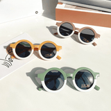 Girls Color Patchwork Design Round Frame Sunglasses - MyKids-USA™