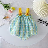 Baby Girl New Style Flower Patched Design Sling Onesies