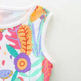 Summer Hot Selling Colorful Floral Pattern Sleeveless Dress for Stylish Girls - MyKids-USA™