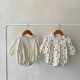 Infant Baby Sisters Clothing Romper Combo Dress In Autumn Outfit Wearing - MyKids-USA™