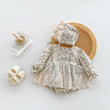 New Arrival Baby Floral Princess Onesie Dress For Girls With Lace - MyKids-USA™
