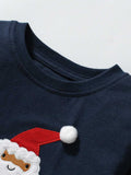 Arrival Autumn Kids’ Christmas Cartoon Santa Claus Pattern Long Sleeves T-Shirt In European And American Style For Summer - MyKids-USA™