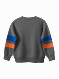 Baby Boy Kids Dinosaur Pattern Crew Neck Long Sleeves Knitwear Pullover