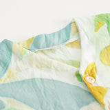 Summer New Arrival Baby Girls Casual Leaves Print Short Sleeves V Neck Dress - MyKids-USA™