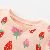 Summer Arrival Strawberry Fruits Pattern Short Sleeves Dress for Stylish Girls - MyKids-USA™