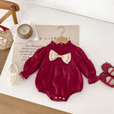 Birthday Red Mesh Patched Onesies Dress