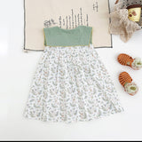 Summer Baby Kids Girls Sleeveless Flowers and Animals Pattern Embroidered Dress