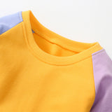 Color Contrast Design Cute Autumn Hoodie Dress - MyKids-USA™