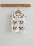 Adorable Infant Baby Kids Knitted Sleeveless Single Breasted Sweater