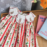 Summer Arrival Cartoon and Striped Pattern Sleeveless Dress for Stylish Girls