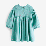 Floral Graphic Doll Neck Cute Dress In Autumn - MyKids-USA™