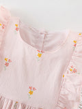 Summer New Arrival Baby Kids Girls Sleeveless Floral Print Round Neck Pink Dress - MyKids-USA™