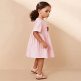 Summer Arrival Sequin Butterfly Pattern Short Sleeves Pink Dress for Stylish Girls - MyKids-USA™