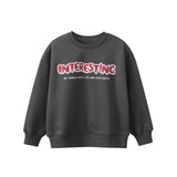 Arrival Kids Letters Printed Pattern Crew Neck Long Sleeves Warm Cozy Pullover
