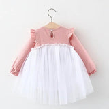 Autumn and Spring Arrival Baby Girls Long Sleeves Tulle Patchwork Dress - MyKids-USA™