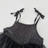 Summer Arrival Baby Girls Black Sleeveless Floral Dress Design Strap Onesies