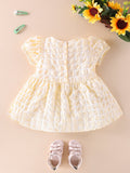 Baby Girl 3D Plaid Graphic Puff Sleeve Princess Dress - MyKids-USA™