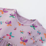 Summer Arrival Butterfly Pattern Short Sleeves Dress for Stylish Girls - MyKids-USA™