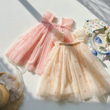 Summer Arrival Cherry Pattern Sleeveless Tulle Dress for Stylish Girls - MyKids-USA™