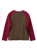 Spring Arrival Kids Letters Pattern Crew Neck Long Sleeves Color Patchwork Top