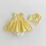 Summer Arrival Baby Girls Cute Plaid Sleeveless Dress Design Onesies - MyKids-USA™
