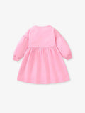 New Arrival Autumn Girls Long Sleeves Flowers And Rabbit Pattern Crew Neck Dress