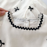 New Design Summer Baby Kids Girls Bows Embroidery Dress