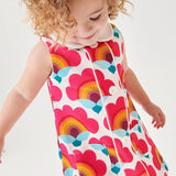 Summer Baby Girls Sleeveless Floral Pattern Single Breasted Dress