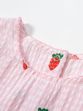 Summer Girls Sleeveless Carrots Print Pattern Plaid Dress - MyKids-USA™