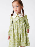 Arrival Autumn Girls Floral Print Embroidered Peter Pan Collar Long Sleeves Princess Dress - MyKids-USA™