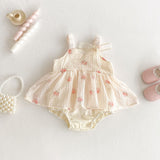 Summer Arrival Baby Girls Cute Sleeveless Plaid Dress Design Strap Onesies - MyKids-USA™
