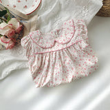 Summer Baby Kids Girls Short Sleeves Pink Floral Dress - MyKids-USA™
