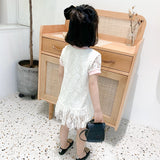 Summer Baby Girls Hot Selling Fashion Short Sleeves Lace Design Ice-Cream Pattern Dress - MyKids-USA™
