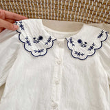 Spring Baby And Kids Girls Vintage White Shirt And Black Leather Shoes Clothing Set - MyKids-USA™