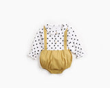 Baby Girl Polka Dot Pattern Doll Collar Design Fake Two Piece Backless Long Sleeve Onesies - MyKids-USA™