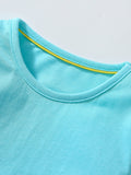 Summer Cartoon Short-sleeved Dress with Crew Neck for Stylish Girls