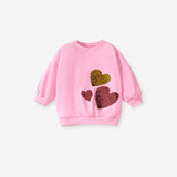 Arrival Spring And Autumn Girls Fashion Sequin Heart Long Sleeves Top T-Shirt And Flared Pants Clothing Set - MyKids-USA™