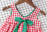 Baby Girl Plaid Pattern Bow Tie Decoration Sleeveless Dress - MyKids-USA™