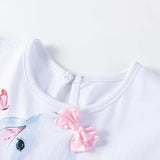 Summer Arrival Elephant Cartoon Pattern Fly Sleeves Color Patchwork Dress for Stylish Girls - MyKids-USA™